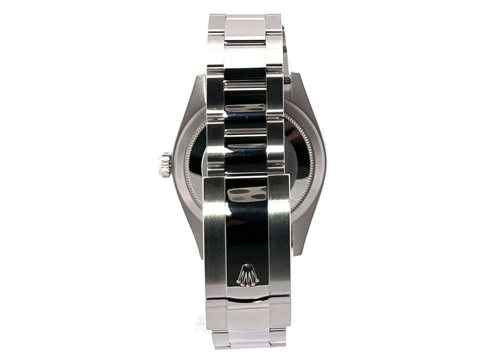 Rückansicht des Rolex Sky-Dweller Edelstahl Oyster-Armbands mit Oysterclasp-Schließe.