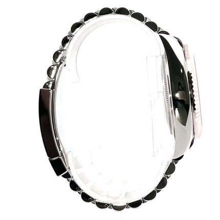 Seiteansicht Rolex Sky-Dweller 326934 Edelstahl / Weißgold, Jubile-Band, poliert und satiniert, Detailansicht der Lünette, Gehäuse aus 2021.