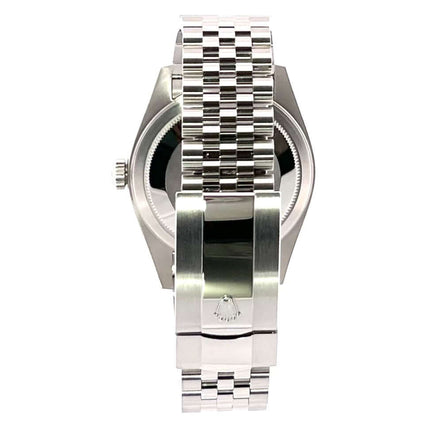 Rückseite der Rolex Sky-Dweller 326934 Schwarz Jubile-Band Edelstahl/Weißgold Armband mit Oysterclasp-Faltschließe aus poliertem und satiniertem Edelstahl