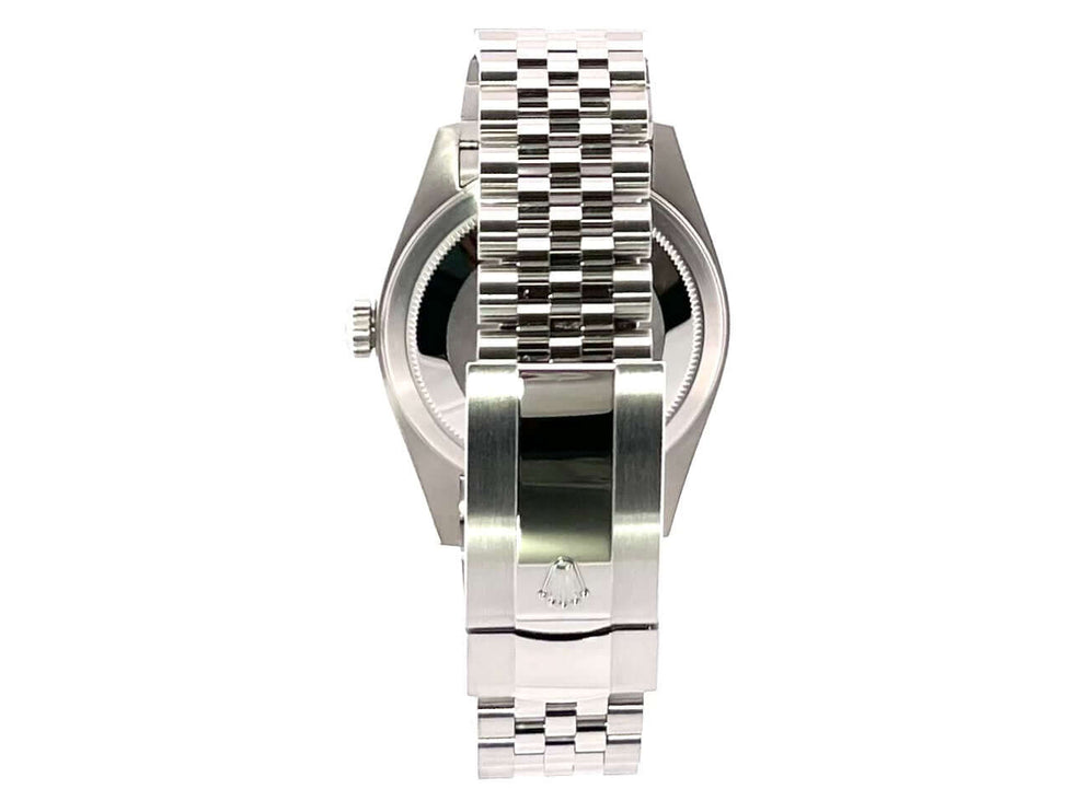 Rückseite der Rolex Sky-Dweller 326934 Schwarz Jubile-Band Edelstahl/Weißgold Armband mit Oysterclasp-Faltschließe aus poliertem und satiniertem Edelstahl