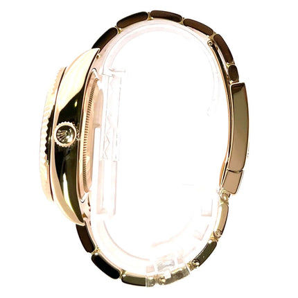 Rolex Sky-Dweller 326938 Gelbgold Seitenansicht des Gehäuses und poliertes Gelbgoldband