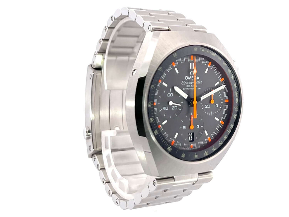 Omega Speedmaster Mark II Ref. 327.10.43.50.06.001, poliertes und satiniertes Edelstahlgehäuse, graues Zifferblatt, Chronograph, 2018 Modell