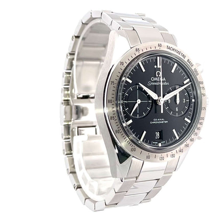 Omega Speedmaster '57 Chronograph Co-Axial 331.10.42.51.01.001, Edelstahlgehäuse, schwarzes Zifferblatt, Tachymeterskala, Automatikwerk.