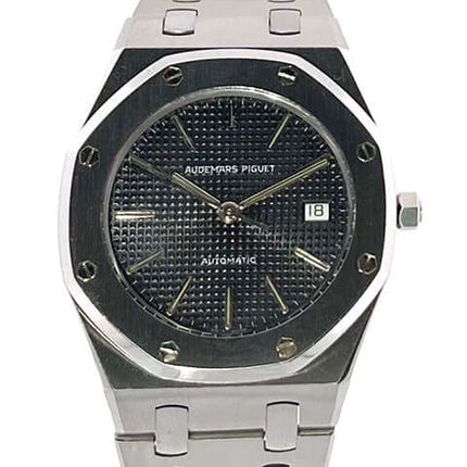 Audemars Piguet Royal Oak Ref. 4100ST, Edelstahlgehäuse und -armband, schwarzes Zifferblatt, Automatikwerk, kratzfestes Saphirglas.