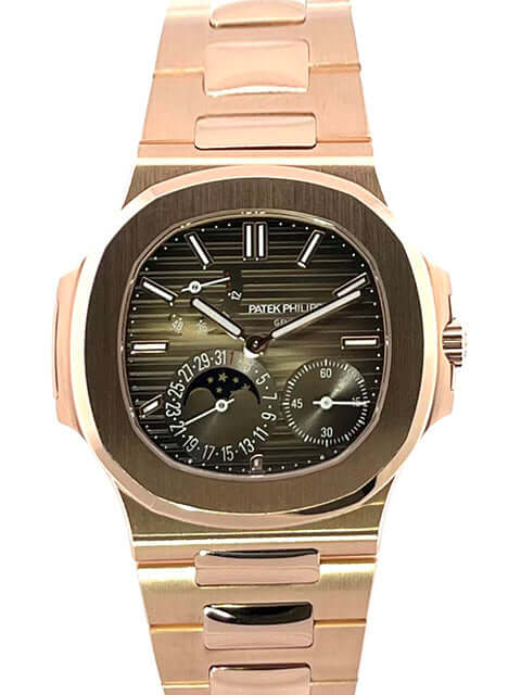 Patek Philippe Nautilus Roségold 5712/1R-001, 18 kt Roségold Gehäuse und Armband, braunes Sonnenschliff Zifferblatt, Automatikaufzug.