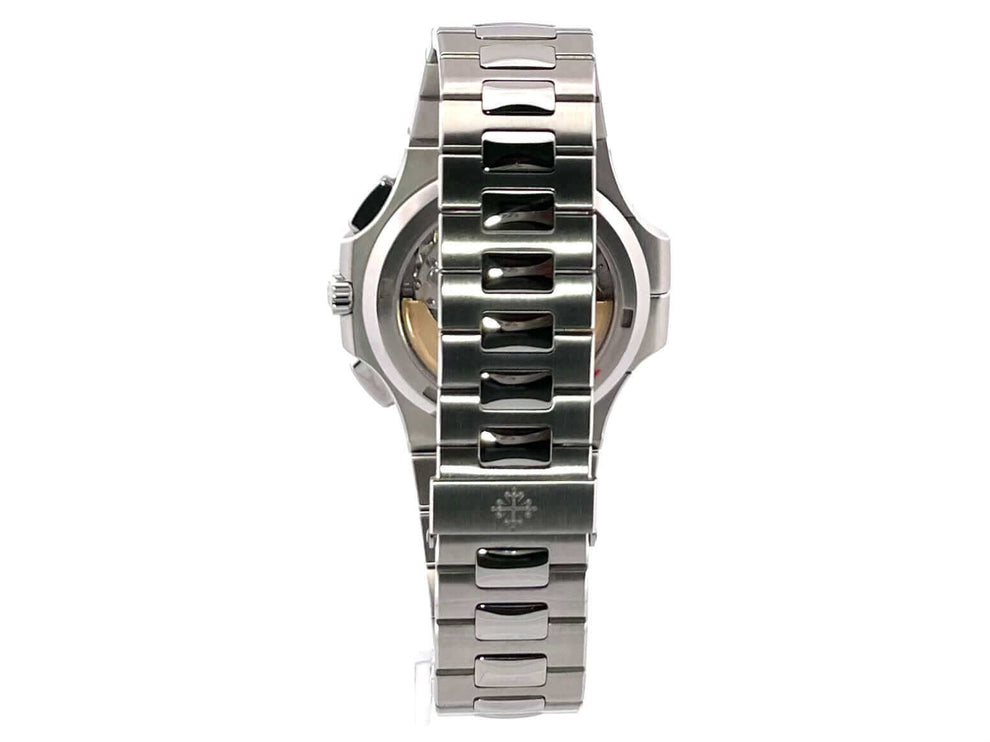 Edelstahlarmband des Patek Philippe Nautilus 5990/1A-001, Rückansicht mit Faltschließe.