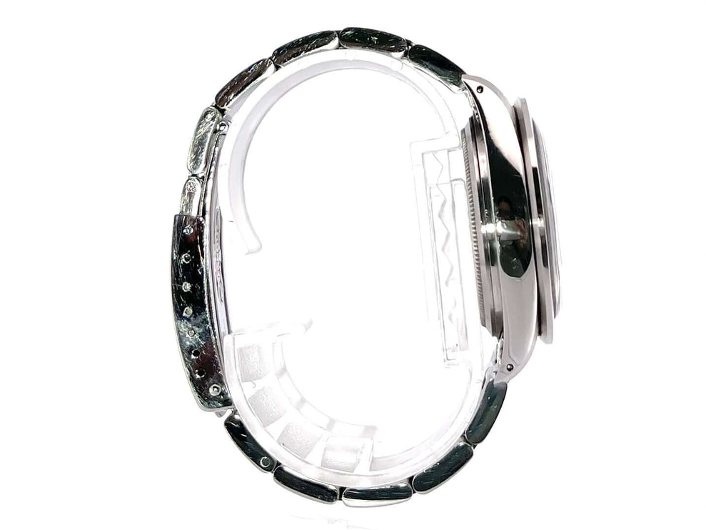 Rolex Daytona Edelstahl 6263 Seitenansicht, Edelstahlgehäuse und -armband, gebrauchte Uhr in sehr gutem Zustand, Baujahr circa 1982.