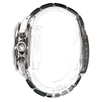 Seitenansicht Rolex Daytona Edelstahl 6263 mit Oyster Edelstahlband und Sicherheitsfaltschließe.