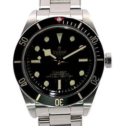 Tudor Heritage Black Bay Fifty-Eight 79030N Edelstahlgehäuse, schwarze Lünette, schwarzes Zifferblatt, Edelstahlarmband, 39 mm, Automatikwerk.