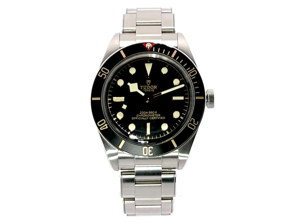 Tudor Heritage Black Bay Fifty-Eight 79030N-0001, Edelstahlgehäuse, schwarzes Zifferblatt, Leuchtindizes, Edelstahlband, 39 mm, 2021