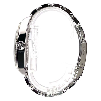 Seitenansicht der Tudor Heritage Black Bay Fifty-Eight 79030N-0001, poliertes und satiniertes Edelstahlgehäuse, Edelstahlband mit Faltschließe