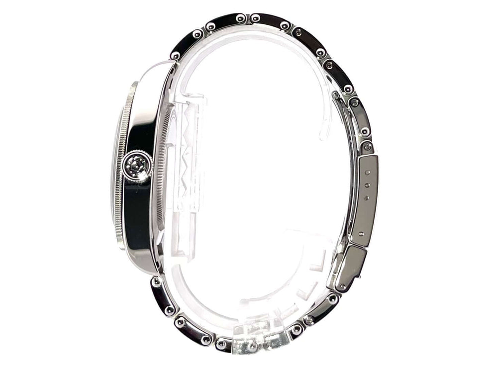 Seitenansicht der Tudor Heritage Black Bay Fifty-Eight 79030N-0001, poliertes und satiniertes Edelstahlgehäuse, Edelstahlband mit Faltschließe