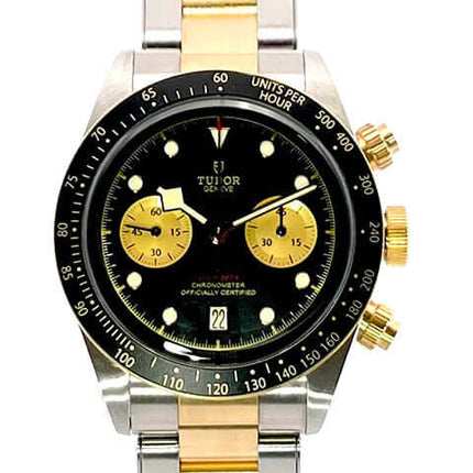 Tudor Heritage Black Bay Chrono Stahl Gold 79363N-0001 Uhr, schwarz Ziffernblatt, Edelstahl/Gelbgold Band, 2020 Modell
