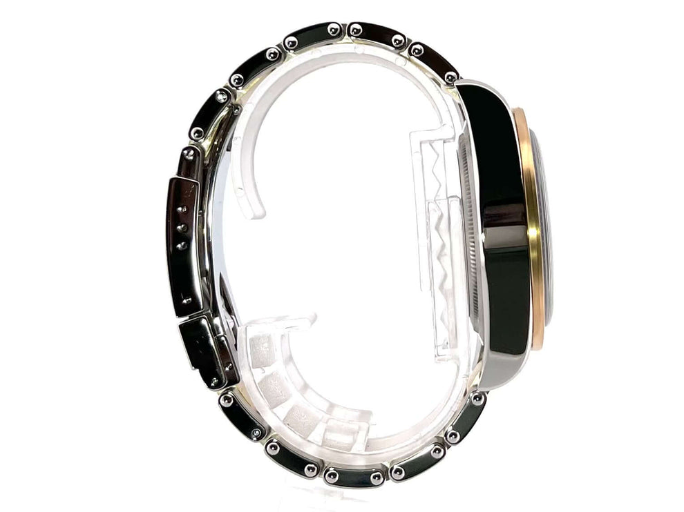 Tudor Heritage Black Bay Chrono Steel Gold 79363N-0001 Seitenansicht, Edelstahl-Gelbgoldgehäuse und Armband, luxuriöse Uhr von 2020.