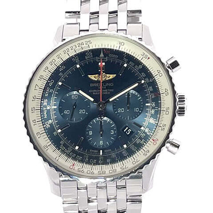 Breitling Navitimer 01 46 mm AB012721.C889.443A, poliertes Edelstahlgehäuse, blaues Zifferblatt, Edelstahlarmband mit Faltschließe