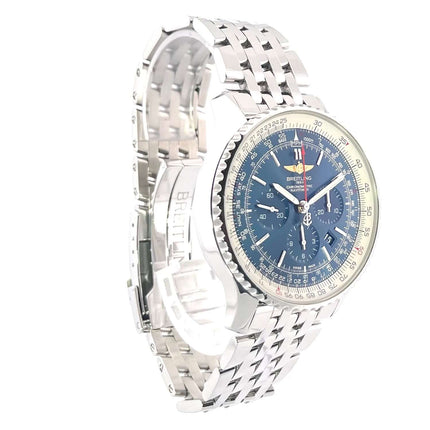 Breitling Navitimer 01 46 mm AB012721.C889.443A, Edelstahlgehäuse und -armband, blaues Zifferblatt, Chronometer, Automatikwerk, 2016 modell