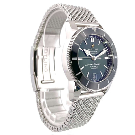 Breitling Superocean Heritage II B20 Automatik 42 AB2010121L1A1 mit grünem Zifferblatt und poliertem Edelstahlband