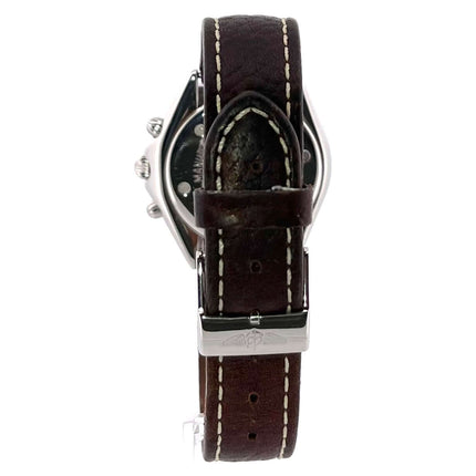 Rückansicht der Breitling Windrider Sextant Chrono D55046 mit Nachrüstlederband und Dornschließe