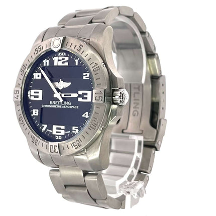 Breitling Aerospace Evo E79363101B1E1 mit Titan Gehäuse und Armband, schwarzes Zifferblatt, aus 2023, Quarzwerk, Chronograph, wasserdicht bis 10 bar