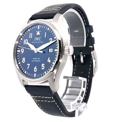 IWC Pilot`s Watch Fliegeruhr Mark XX IW328203 Edelstahlgehäuse, blaues Zifferblatt, Lederband, Automatikwerk, 2023 Modell