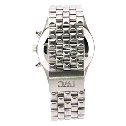 Edelstahlarmband der IWC Fliegeruhr Chronograph Automatic IW3706, poliertes und satiniertes Gehäuse.