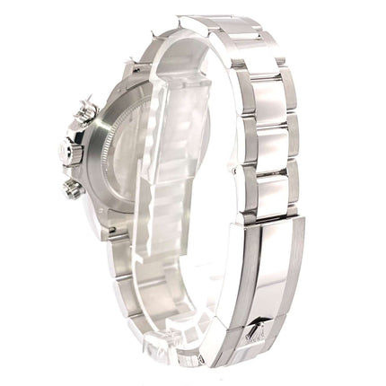 Rückansicht Rolex Daytona Platin 116506 Eisblau Diamant mit poliertem und satiniertem Oyster Armband