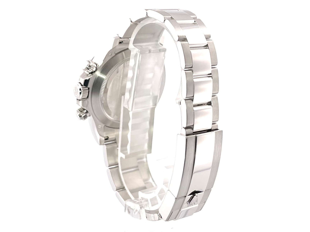 Rückansicht Rolex Daytona Platin 116506 Eisblau Diamant mit poliertem und satiniertem Oyster Armband