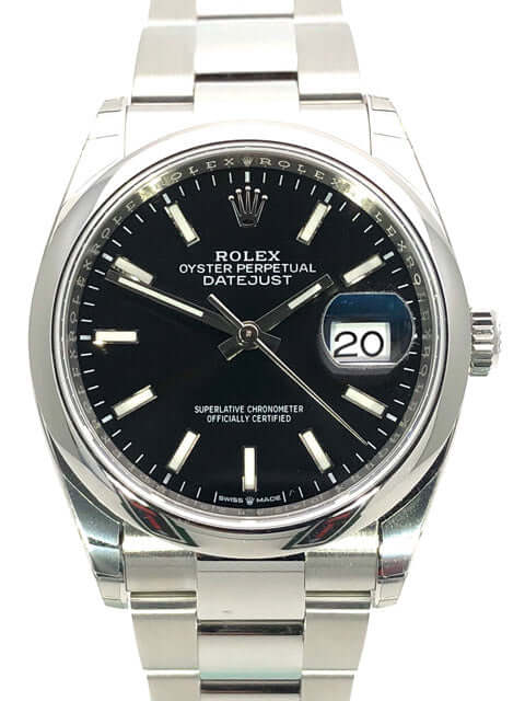 Rolex Damenuhr Schwarzes Zifferblatt Rolex Datejust 16030 36mm
