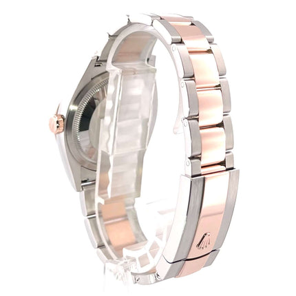 Rückseite des Rolex Datejust 36 Oystersteel / Everose-Gold 126231 mit Edelstahl / Everose-Gold Oyster Armband.