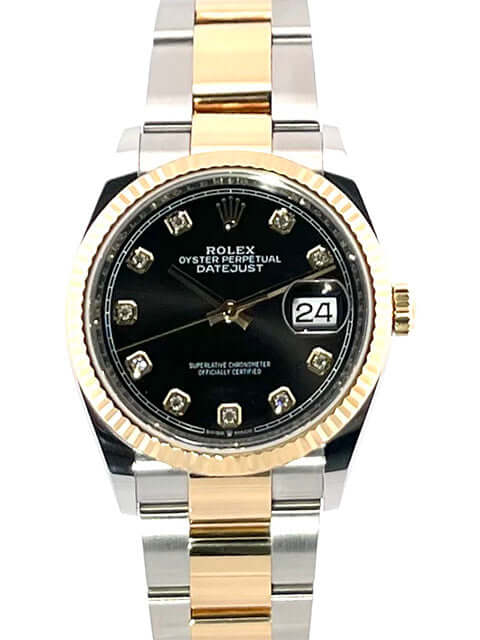 Rolex Datejust 36 Oystersteel Yellow Gold 126233 Black