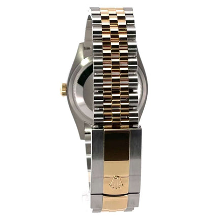 Rolex Datejust 36 Ref. 126233 Edelstahl/Gelbgold Rückansicht des Jubilé-Armbands mit Faltschließe