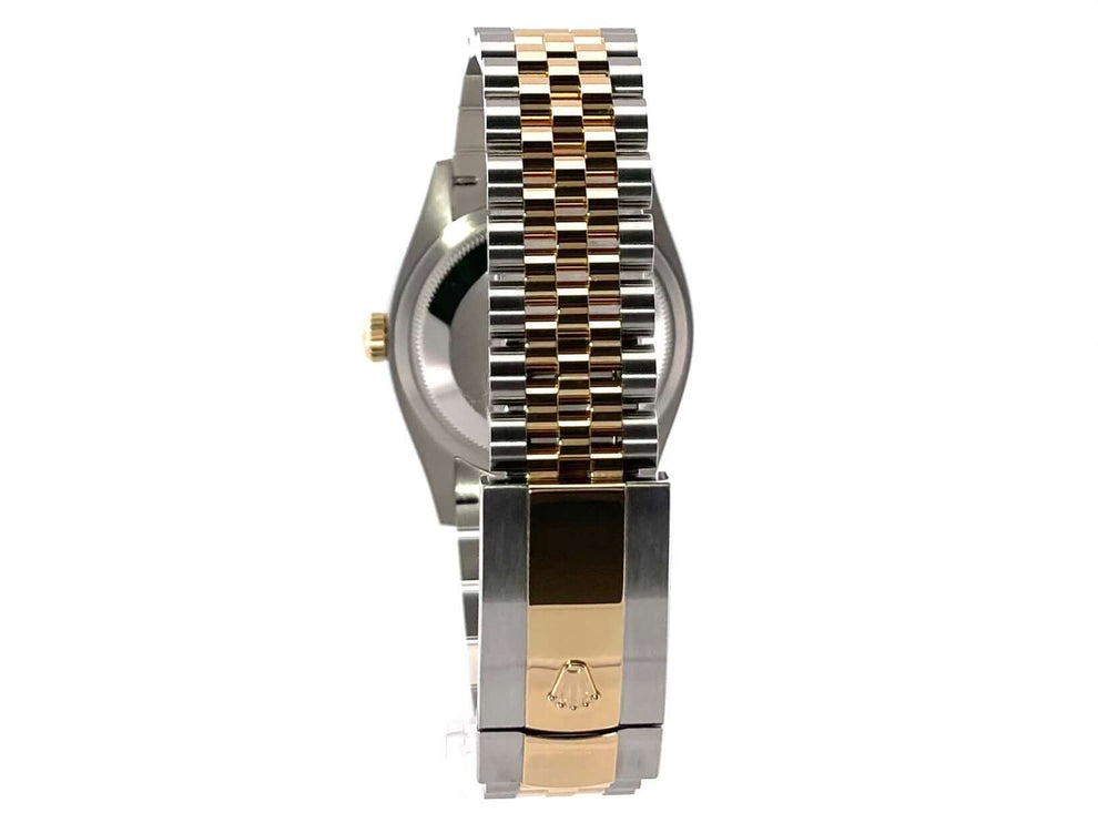Rolex Datejust 36 Ref. 126233 Edelstahl/Gelbgold Rückansicht des Jubilé-Armbands mit Faltschließe