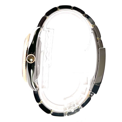 Seitenansicht der Rolex Datejust 36 Oystersteel Gelbgold 126233 mit Edelstahl und Gelbgold Oyster-Armband