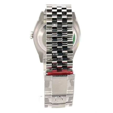Rückansicht des Rolex Datejust 36 Jubile-Edellstahlbands mit Faltschließe