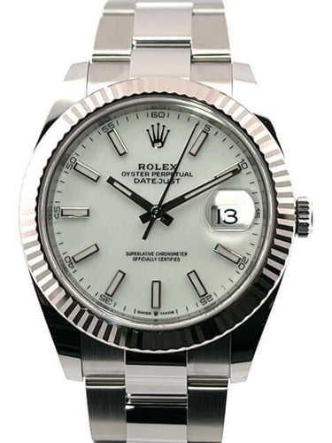 Rolex Datejust 41 Ref. 126334 Edelstahl / Weißgold Weiß Index 