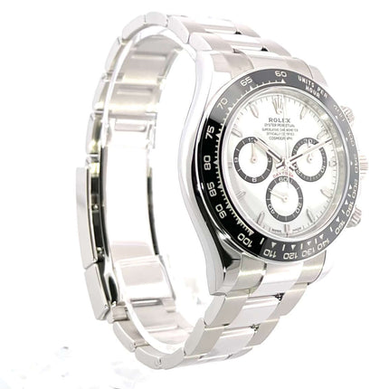 Rolex Daytona Edelstahl 126500LN Weiß mit weißem Zifferblatt, Keramiklünette und Oyster Edelstahl Armband