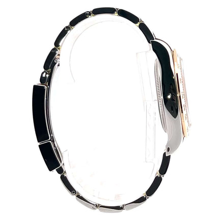 Rolex Daytona Edelstahl-Gelbgold 126503 in Seitenansicht, poliertes Armband aus Edelstahl und 18 kt Gelbgold