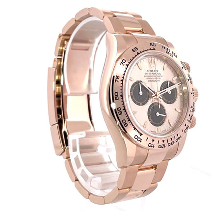 Rolex Cosmograph Daytona 126505 Everose-Gold Sundust mit poliertem 18 kt Everose-Goldgehäuse und Armband, Tachymeter-Lünette, Sundust-Zifferblatt