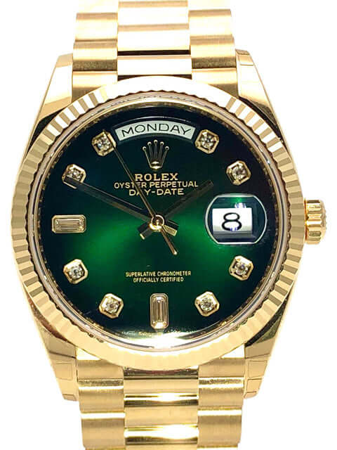 Rolex Lady Datejust Rolex Damen Grünes Zifferblatt Date Gold