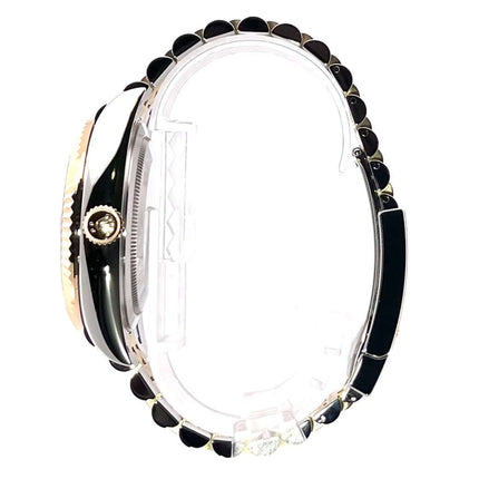 Rolex Sky-Dweller Edelstahl Gelbgold Ref. 336933 Seitenansicht, schwarz Jubile-Armband, poliertes und satiniertes Edelstahlgehäuse