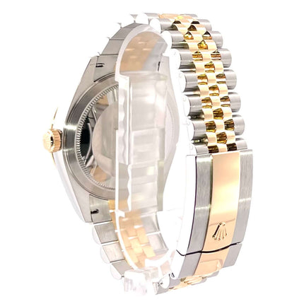 Rückansicht der Rolex Sky-Dweller Edelstahl-Gelbgold Ref. 336933 mit Jubile-Armband und Oysterclasp-Faltschließe.