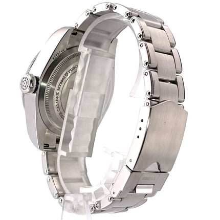 Rückansicht der Tudor Heritage Black Bay 79230B-0008 Uhr mit Edelstahlarmband und Sicherheitsfaltschließe.