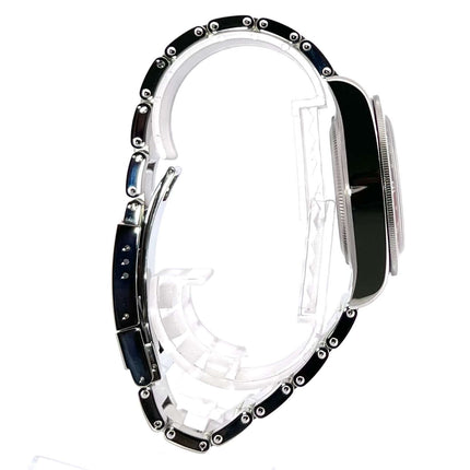 Seiteansicht Tudor Heritage Black Bay GMT 79830RB-0010 mit Edelstahlband und Sicherheitsfaltschließe