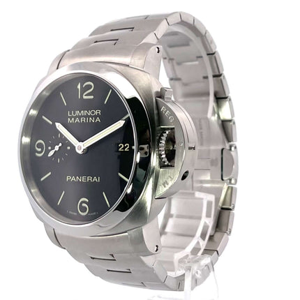 Panerai Luminor 1950 Marina Automatik 3 Days PAM00312 mit Edelstahlgehäuse und schwarzem Zifferblatt