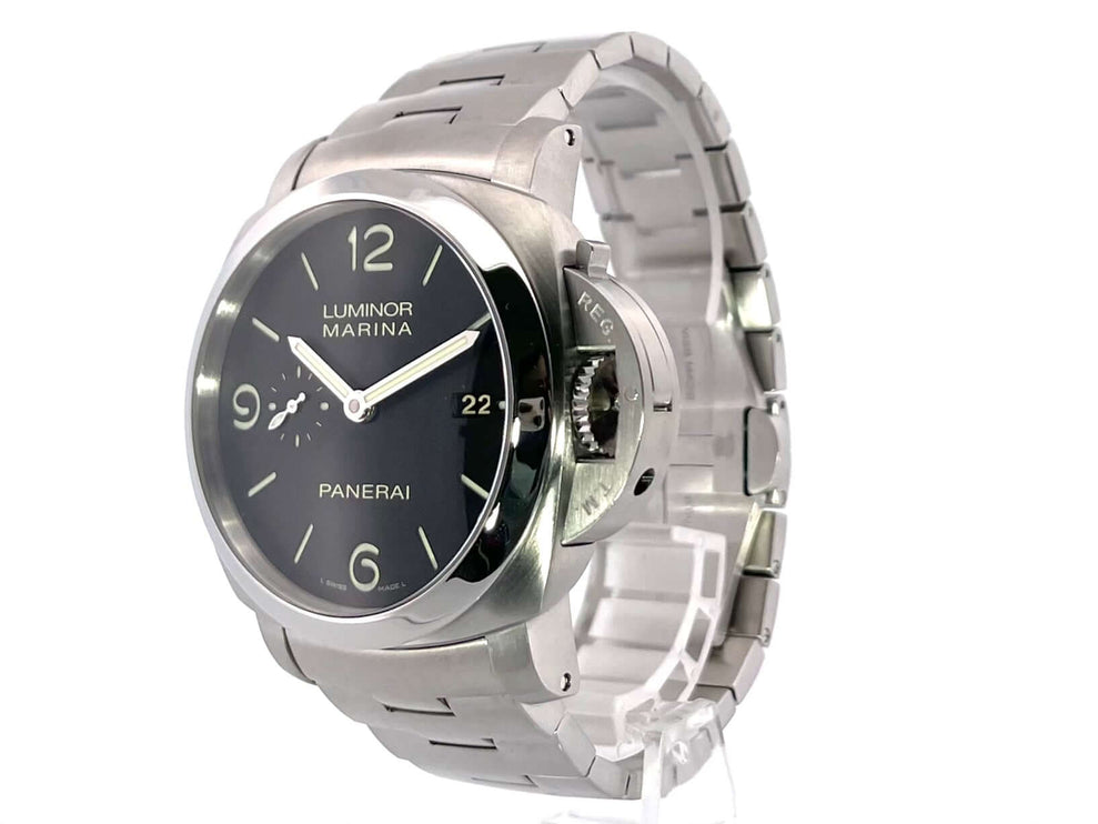 Panerai Luminor 1950 Marina Automatik 3 Days PAM00312 mit Edelstahlgehäuse und schwarzem Zifferblatt