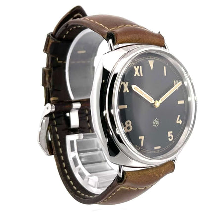 Panerai Radiomir California 3 Days PAM00424 mit Lederarmband, Edelstahlgehäuse und schwarzem Zifferblatt mit arabischen und römischen Ziffern