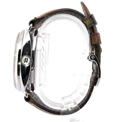 Seitansicht Panerai Radiomir California 3 Days PAM00424, Edelstahlgehäuse und Lederarmband