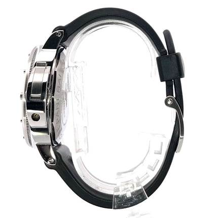 Seitenansicht der Panerai Luminor Submersible Automatic Acciaio 44 PAM01024 mit Kautschukband