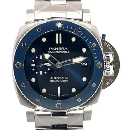 Panerai Luminor Submersible Blu Notte PAM02068 mit blauem Zifferblatt, Edelstahlgehäuse und Edelstahlband