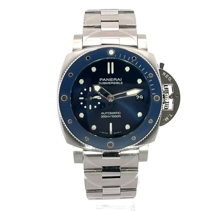 Panerai Luminor Submersible Blu Notte PAM02068 Uhr mit blauem Zifferblatt und Edelstahlarmband